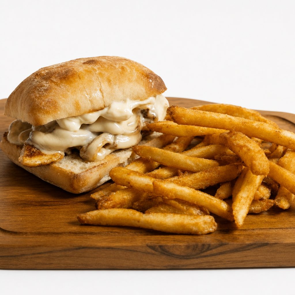Mushroom Swiss Melt Burger.