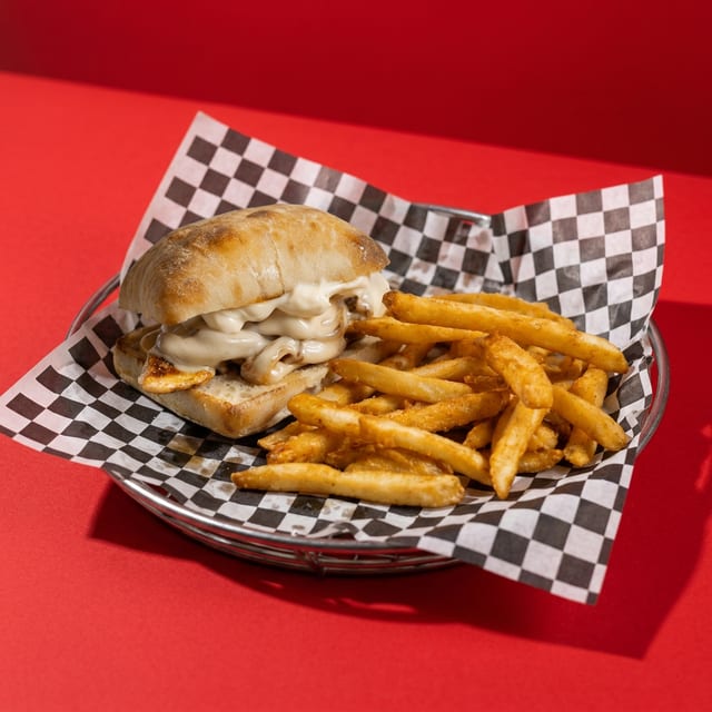 Mushroom Swiss Melt Burger.
